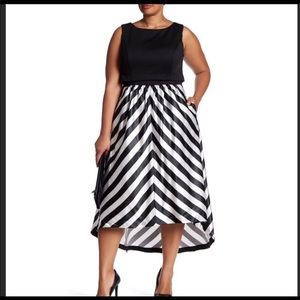 City chic Black & White high low dress